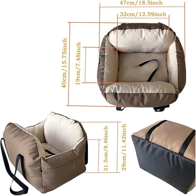 Portable Small Dog Car Seat Dog Bag Washable Soft Cotton Filling Travel Pet Cat nest Home Dog Kennel Pet Backpack(D)