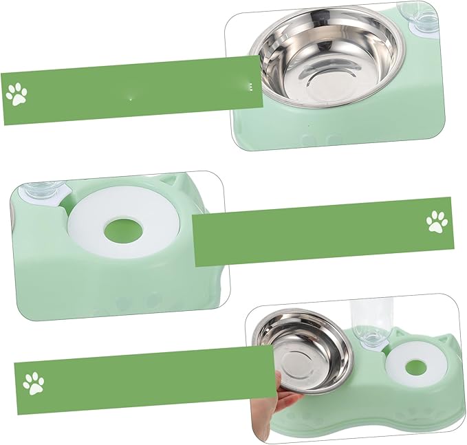 1Set Detachable Dual Use Pet Feeder Automatic Water Dispenser and Food Bowl for Cats and Dogs Resistant Design for Home and Pet Stores