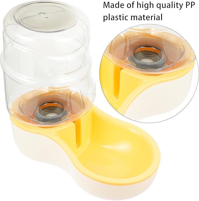 Automatic Pet Water Bowl Plastic Dog Water Dispenser Cream Yellow Continuous Drinking Feeder for Cats and Puppies