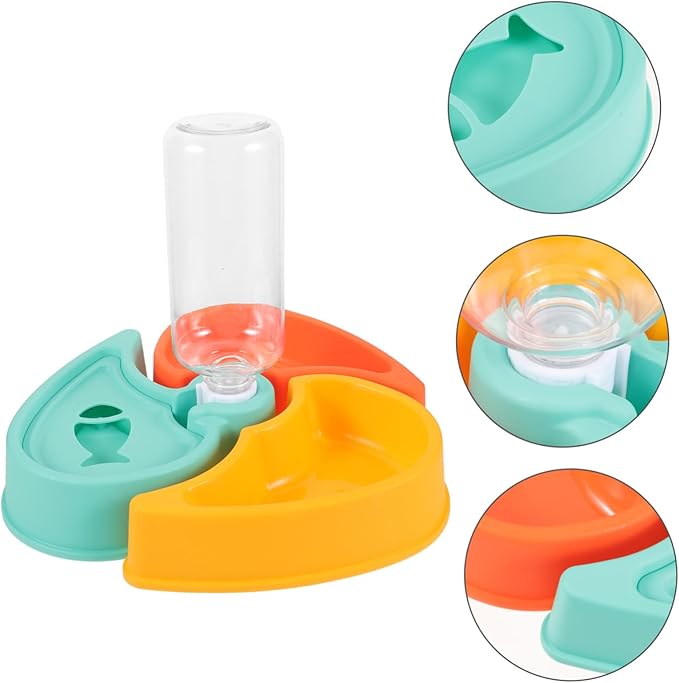 Kisangel Cat Food and Water Bowl Automatic Pet Feeder Dry and Wet Food Separation Non-Skid Design for Cats and Dogs Easy to Capacity for Multiple Pets