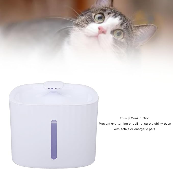HURRISE Pet Water Dispenser, Auto Water Feeder, Automatic Dispenser, Large Capacity Transparent Look Automatic Adjustment Cat Waterer for Small Medium Pet