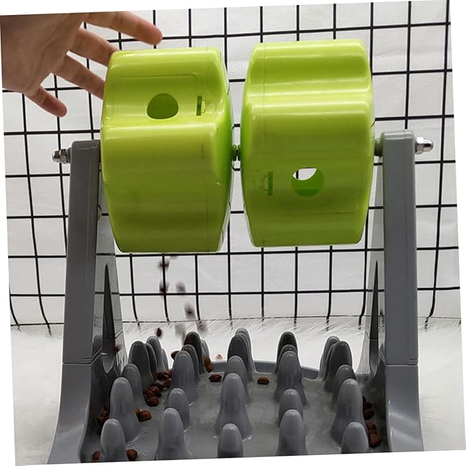 Rotating Automatic Dog Food Dispenser Non-Tip PET Feeder Interactive Design 1-Piece Dog Feeding Bowl for Training and Enrichment