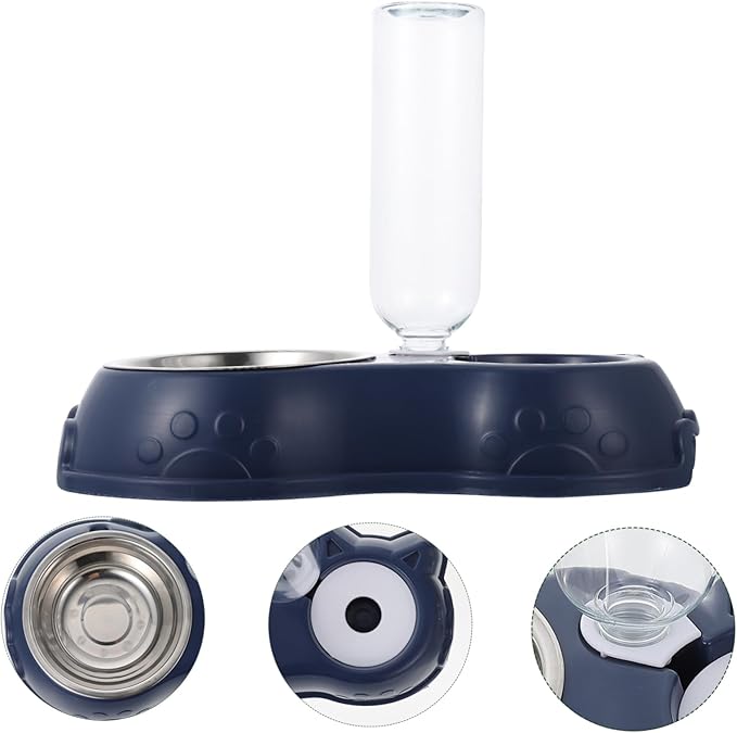 Milisten 1set Detachable Pet Feeder for Dogs and Cats Automatic Water and Food Dispenser Dual Bowl Design Base Safe for Pets