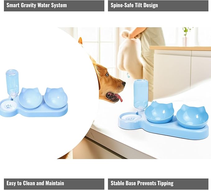 Automatic Pet Bowl for Dogs and Cats with Water Dispenser - 3-Day Feeding and Drinking Station for Home, Store, Boarding, and Travel