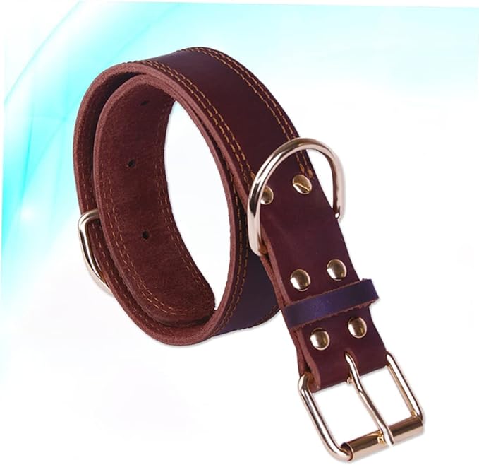 Genuine Leather for Small Medium Large Breeds Durable Grade Design Comfortable Padded Neck Protection for and Walking