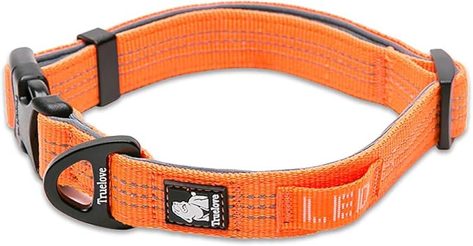 Truelove Dog Collars Set Reflective Collar for Small Medium Large Dogs Puppy Adjustable Padded Soft Nylon Comfy Neck TLC5271
