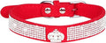 Cute Dog Collar with Bling Rhinestone, Fancy Crystal Diamond Glitter Pretty Jewel Soft Cat Collars for Small Medium Large Breed Dogs Girl Female Pet Puppy Kitten Terrier (L, Red5)