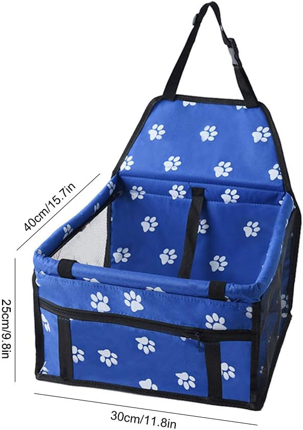 JOONOR Dog Car Seat Pet Dog Booster Seat for Small Dogs Medium Dogs Cats, Dog Car Carrier with Safety Leash and Zipper Storage Pocket(Blue)