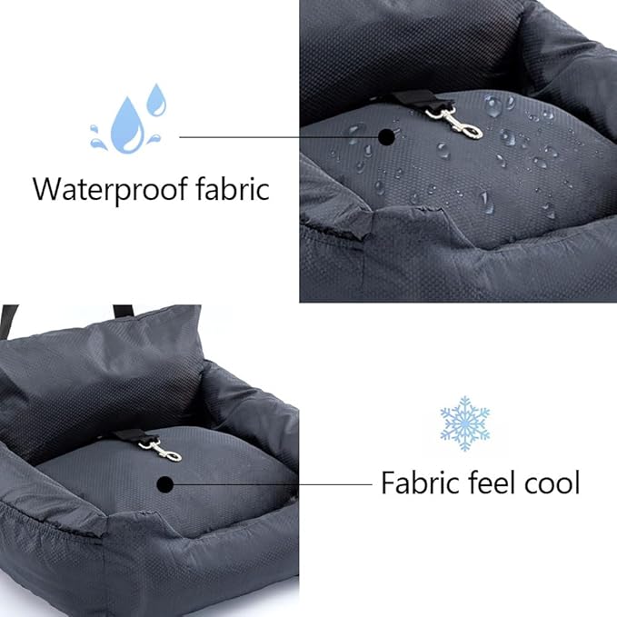 Dog Car Seat, Adjustable Safety Leash Premium Cloth Pet Seat with Comfortable Cotton Fill, for Small Medium Large Dogs Cats Cars SUVs Trucks Home Use (Single)