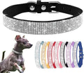 Small Dog Collar, Bling Rhinestone Diamond Fancy Crystal Glitter Pretty Jewel Pet Puppy Collars for XXS XS Small Medium Large Breed Girl Female Dogs Cats (Black, L)