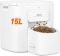 Automatic Dog Feeder for Large Breed, 15L/ 63Cups Vacuum-Sealed Timed Auto Pet Feeder 100% Fresh Airtight, Anti-Clog Pet Food Dispenser for 2-22mm Kibble, Portion Control, Voice Record, Dual Power
