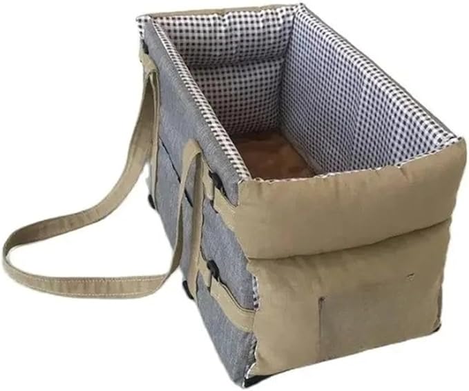 Dog Cat Carrier - Dog Car Booster Seat For Cats Dogs With Dog Travel Car Carrier With Safety Tethers Console Car Seat For Dogs(Blue)