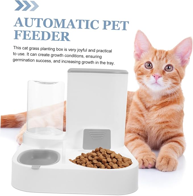 Totority Automatic Pet Water and Food Dispenser Detachable Dog and Cat Feeder Capacity Dry and Wet Separation Easy Design for Pets Convenient Automatic Water Bowl