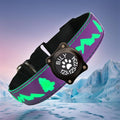 Personalized USB-C led Light up Night Dog Collar for Black Dog with Waterproof airtag Holder,Xmas Hallowmas Dog Collar (Purple, L(15.7-19.7"))