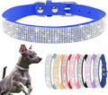 Small Dog Collar, Bling Rhinestone Diamond Fancy Crystal Glitter Pretty Jewel Pet Puppy Collars for XXS XS Small Medium Large Breed Girl Female Dogs Cats (Dark Blue, XXS)