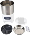Pet Feeder, 4L Practical Double Bowls Stainless Steel Smart Dog Food Dispenser Multifunctional Large Capacity Automatic Timed Feeding Cat Feeder for Home