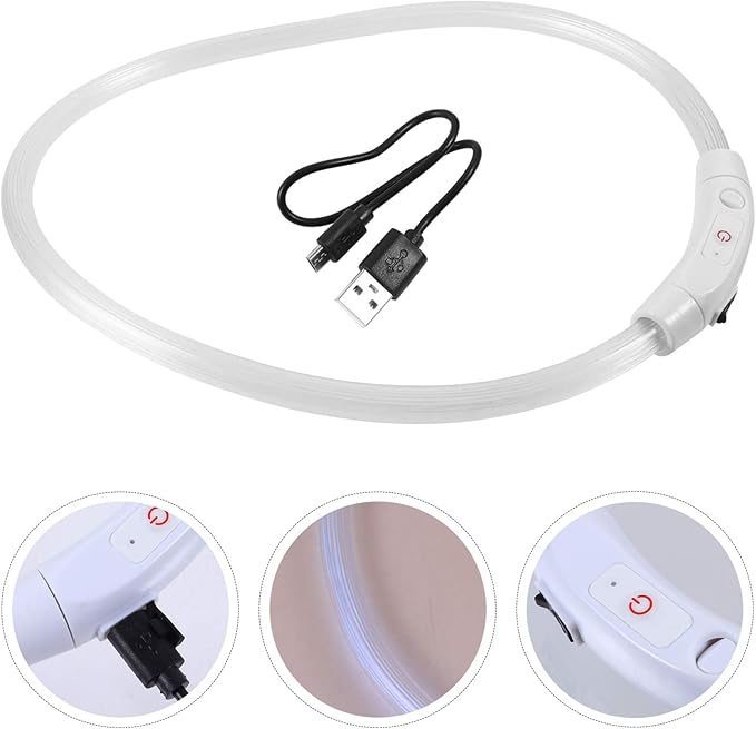 Led Glowing Dog Collar USB Rechargeable Stylish Pet Accessory for Safe Multiple Colors for Puppies and Dogs