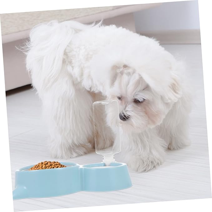 Happyyami 1pc Automatic Dog Water Dispenser Pet Feeding Tool Bowl for Dogs and Cats Capacity Easy to Dual Use Water Food Container Cat Ear Design