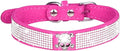 Cute Dog Collar with Bling Rhinestone, Fancy Crystal Diamond Glitter Pretty Jewel Soft Cat Collars for Small Medium Large Breed Dogs Girl Female Pet Puppy Kitten Terrier (S, Hot Pink6)