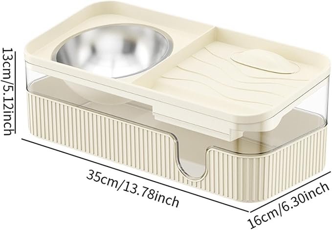 Cats Dog Water and Food Feeder,Pet Supplies,Pet Water Dispenser, Pet Automatic Feeder,Pet Watering Dispenser Puppy, Cream
