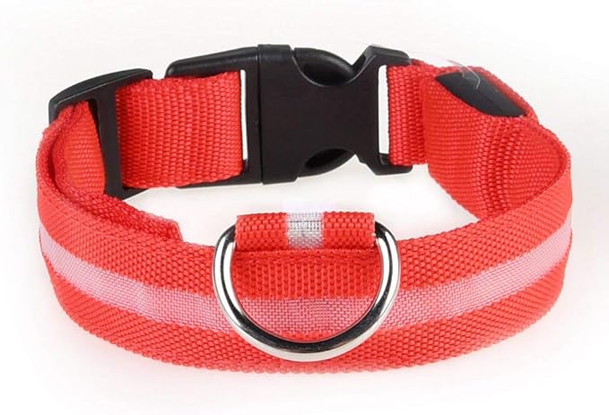 LED Dog Collar Safety Collar USB Rechargeable Adjustable Glowing Pet Collar Basic Dog Collars Reflective Light Up Collars for Your Dogs 8 Colors with 3 Sizes