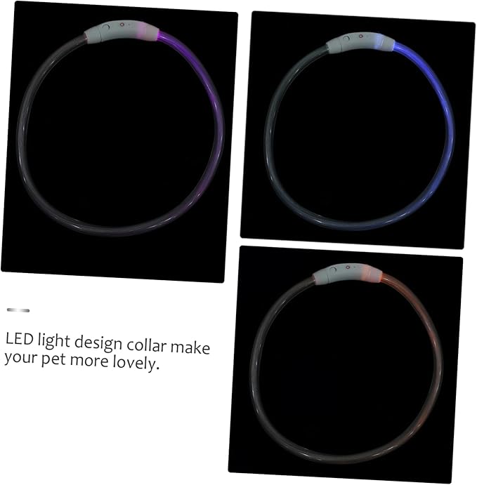 Mipcase Light up Dog Collar Led Puppy Led Collar USB Rechargeable Pet Glow Collar for Stylish Outfits Night Safety