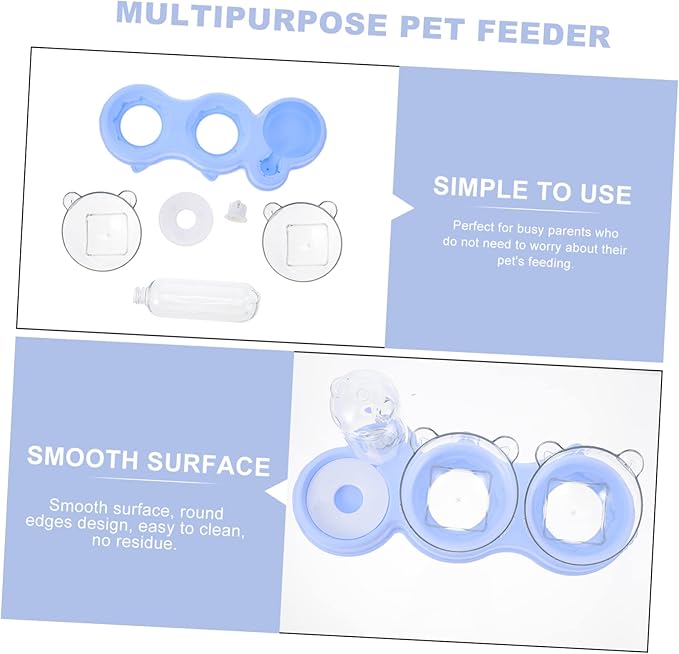 BESPORTBLE Detachable Pet Waterer and Dog Food Feeder Skid Dual Bowls for Indoor Use Convenient Automatic Water Dispenser for Cats and Dogs Safe Easy to Design