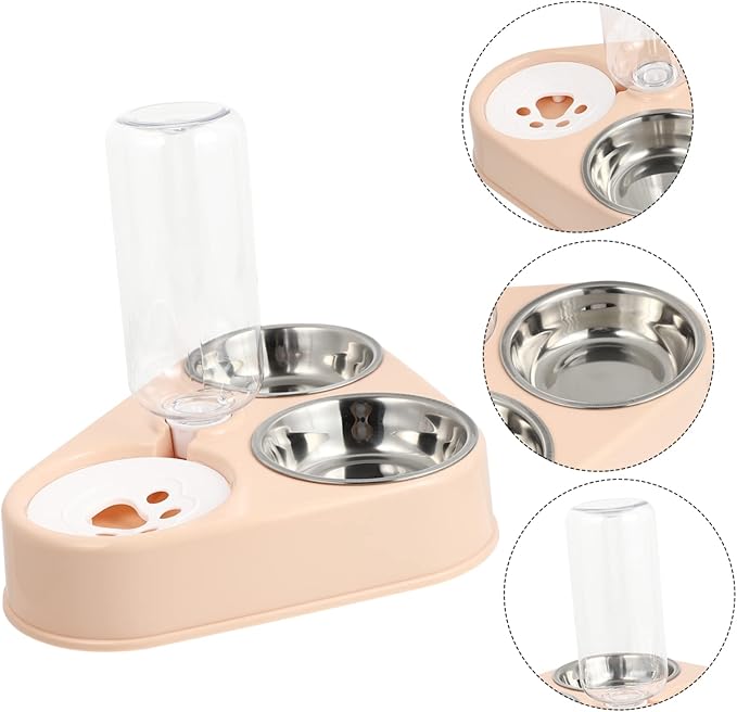 BESPORTBLE Dog Cat Automatic Water Dispenser Stainless Steel Bowl Splashproof Easy to Pet Supplies