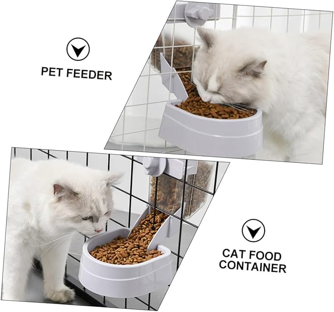 1pc Hanging Pet Bowl Automatic Cat Feeder Dog Food Container Gray -tip Design for Smooth Dispensing for Crates and Cages for Pets