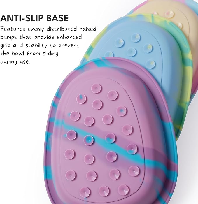 CHEWFFON Interactive Dog&Cat Lick Mat Bowls, BPA-Free Silicone Dog Slow Feeder Bowl with Suction Cups, Non Slip Food Bowl for Dogs and Cats, Reduces Boredom and Anxiety, Dishwasher Safe, Blueberry