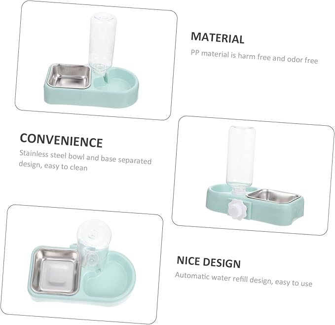 balacoo 1set Automatic Pet Feeder and Water Dispenser Detachable Dual Bowl for Dogs and Cats Hanging Design Easy to Use for Indoor Feeding