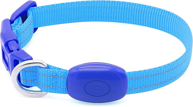 Candofly Light Up Dog Collar - USB Rechargeable Glowing Puppy Collar, Glow in The Dark Dog Lights for Night Walking Camping(X-Small, Blue)