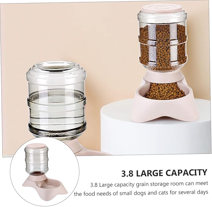 DOITOOL Automatic Pet Feeder Transparent Bottle Design Food Dispenser for Dogs and Cats Capacity Lightweight and Portable for Pet Owners