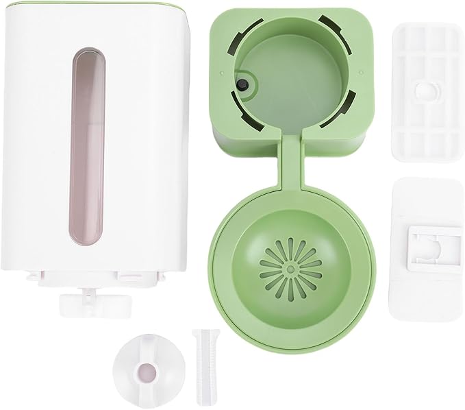 POCREATION Hanging Automatic Pet Water Dispenser Cage Auto Pet Waterer 1.5L No Wet Mouth Design Transparent with Auto Feeding Mechanism for Dogs Cats Small Animals (Green)