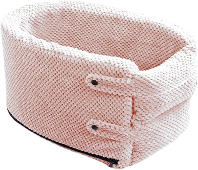 Portable Center Console Dogs Cats Car Bed, Pet Booster Seat, Comfortable Pet Armrest Car Seat, Coral Velvet Travel Pet Console Seat - Pink