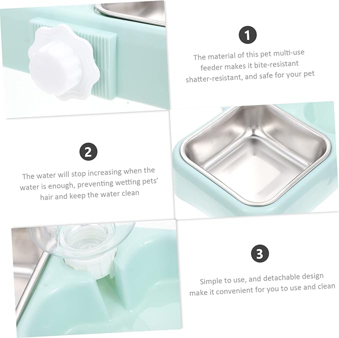 1Set Automatic Water Dispenser Food Feeder for Dogs and Cats Hanging Design Detachable Bowls Convenient Bottle for Easy Monitoring Dual Functionality for Food