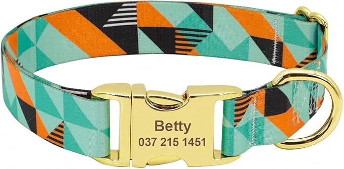 Fashion Custom Dog Collar Nylon Print Personalized Pet Collar Puppy Dog ID Collars Free Engraved ID for Small Medium Large Dogs 141 JH 30 to 42 cm