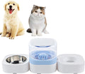 Automatic Pet Water Dispenser 1.8L Cats Dogs Food Water Feeder Dispenser Foutains Bowls with Detachable No-Spill Waterer and Stainless Steel Feeder Bowl for Pets Puppy Kitten