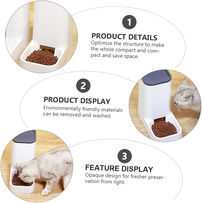 SUPVOX 1pc Automatic Dog and Cat Feeder Capacity Pet Food Container Non- Bottom and Cats Space-Saving Feeding