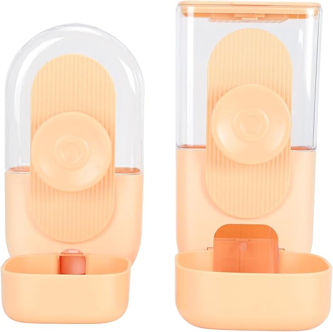 Waterer Set, Hanging Automatic Pet Water Dispenser Large Capacity Reusable Easy Clean for Rabbits for Kennel (Yellow)