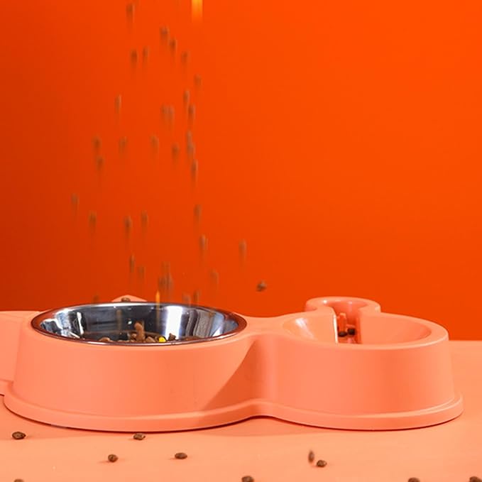 Dog Water and Food Bowl Set, 2 in 1 Automatic Cat Feeder Pet Water Dispenser Double Cat Bowls with Automatic Water Dispenser for Dogs Cats
