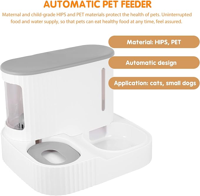 balacoo Automatic Pet Feeder Cat Water Dispenser Detachable Design for Small Dogs and Cats Continuous Food and Water Supply Easy to Visible Window for Monitoring Refill Needs