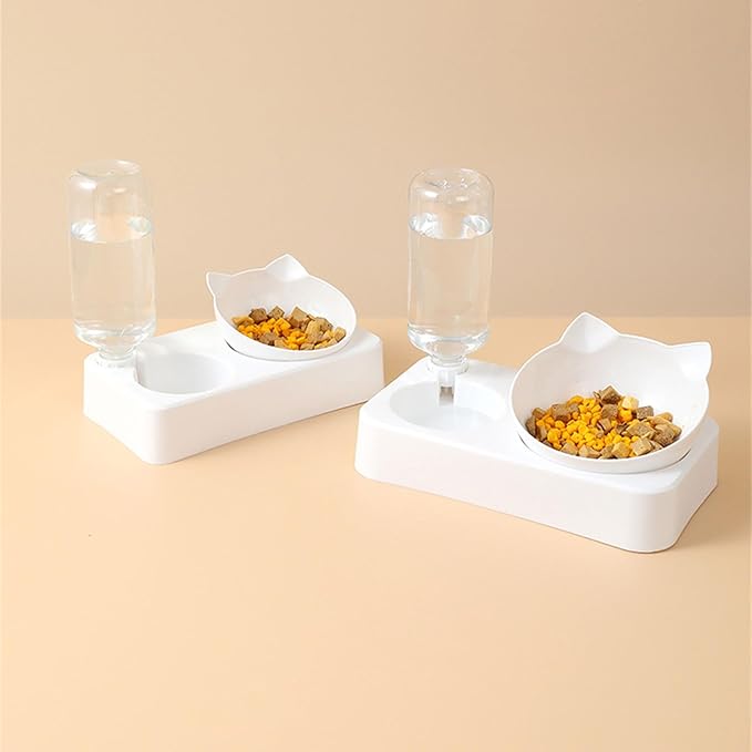 Pet Automatic Waterer Cats Feeder Food Container Bowl Upgrade Water Fountain 2 in 1 Pet Large Dog Feeder Automatic Fountain for Dogs