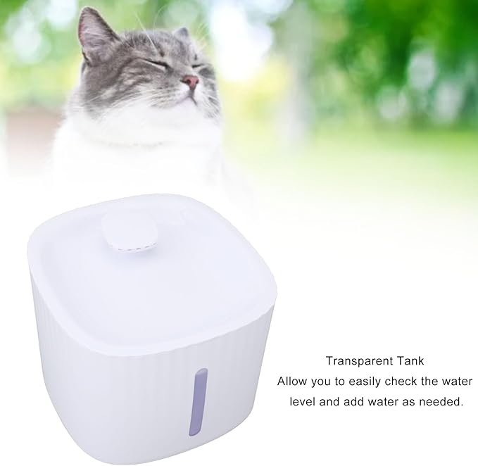 Pet Water Dispenser, Large Capacity Transparent Look Automatic Adjustment Cat Waterer, Automatic Dog Water Bowl Dispenser for Small Medium Pet