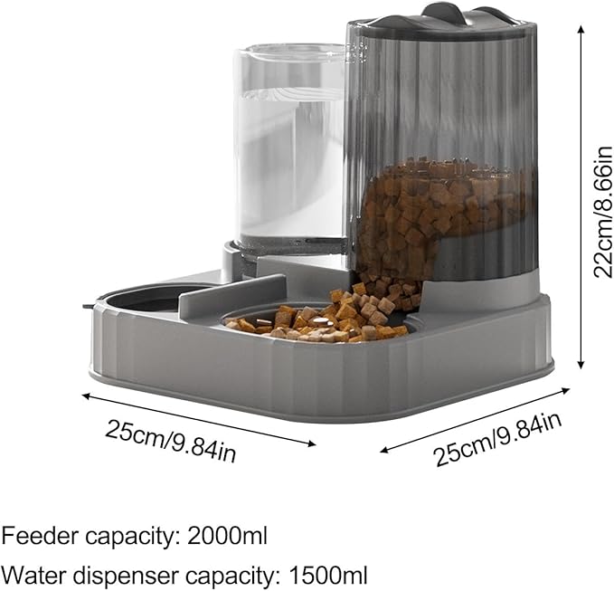 Automatic Controlled Dog Feeder - 2 in 1 Pet Feeder and Waterer | Pet Food Bowl for Wet Dry Food Dispenser with Controlled Feed Outlet for Small Medium Pets Home Outdoor