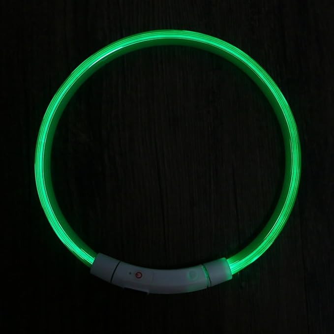 Led Illuminated Dog Collar Night Visibility Silicone Pet Collar Rechargeable Light