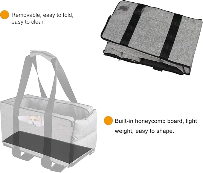 ele ELEOPTION Dog Car Seat Dog Armrest Seat Console Dog Car Seat Included Safety Tethers Pet Car Seat Travel Bag Suitable for Small Dogs Cats (Pets up 13 lbs)