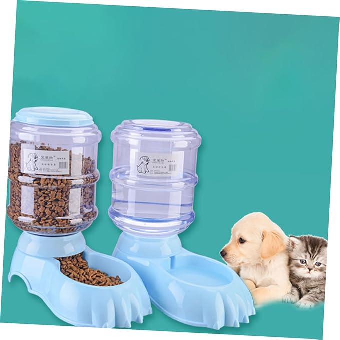 Milisten Dog Cat Automatic Feeder Portable Water Bottle Slow Feeding Bowl Non-Slip Base Cats Drinking Station