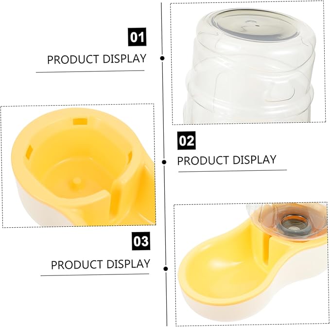 SUPVOX 1pc Automatic Pet Water Feeder for Dogs and Cats Cream Yellow Drinking Bowl Deepened Trough Easy to Suitable for Pets Water Dispenser