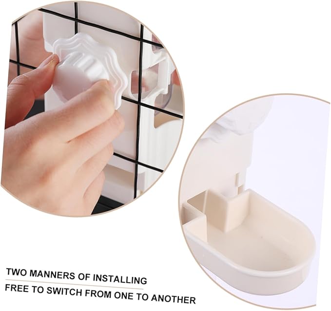 Totority 1Pc Hanging Gravity Waterer for Pets Automatic Water Dispenser Station for Dogs Cats Leak Design Versatile Use Cages White